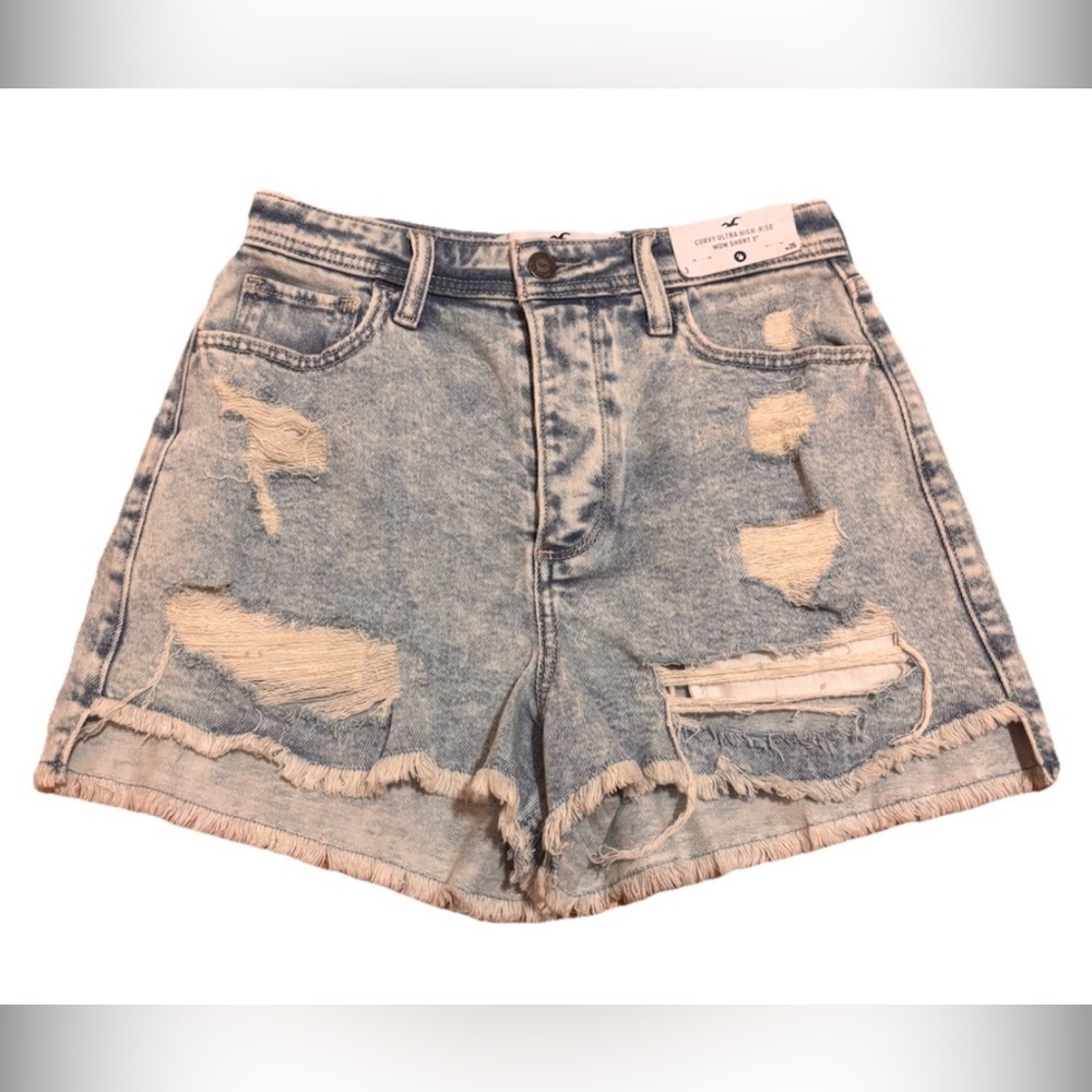 Hollister 3 / 26 Jean Shorts Curvy Ultra High Rise Mom Short 3" Button Fly NWT